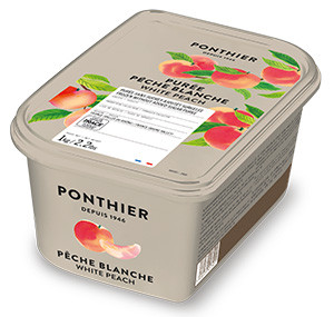 Gefrorene Fruchtpürees 1kg Weißer Pfirsich ponthier